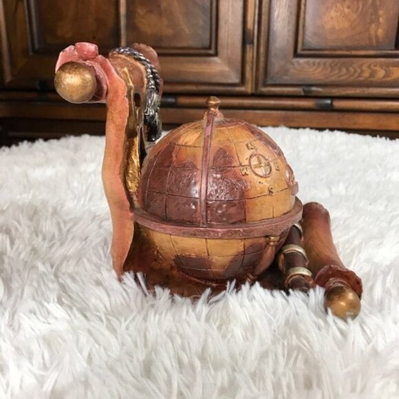 Old World Globe Antique Finished Weighted Resin Bookends - Picture 6 of 14